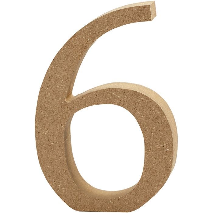 Chiffre, 6, 13 cm, 2 cm, 1 pièce