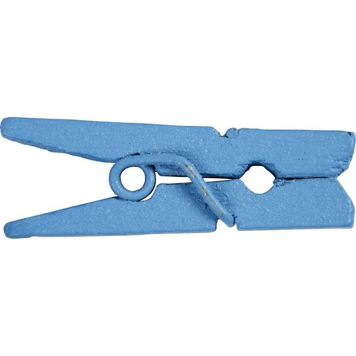 Mini-épingle à linge, L : 25 mm, L : 3 mm, bleu, 36 pièces/ 1 Pq.