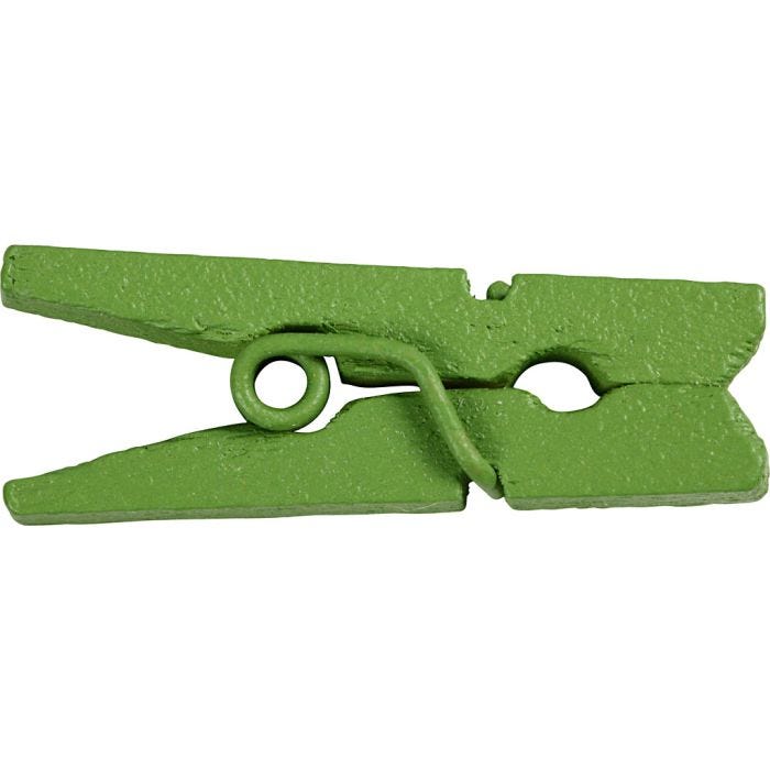 Mini-épingle à linge, L : 25 mm, L : 3 mm, vert, 36 pièces/ 1 Pq.