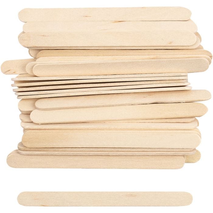 Bâtonnets de glace, L : 11,5 cm, L : 10 mm, naturel, 30 pièces/ 1 Pq.