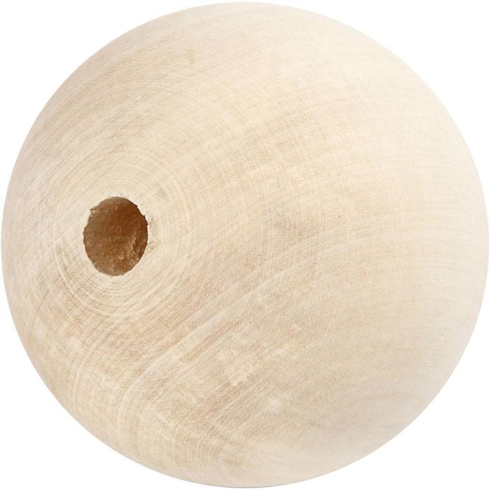 Perle en bois, d 80 mm, diamètre intérieur 12 mm, 1 pièce