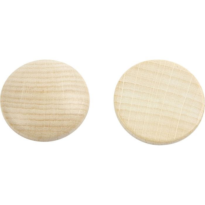 Boutons en bois, 30 mm, 6 mm, 150pièces/ 1 Pq.