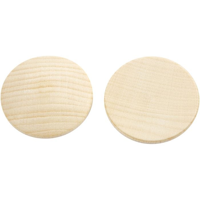 Boutons en bois, 40 mm, 6 mm, 10pièces/ 1 Pq.