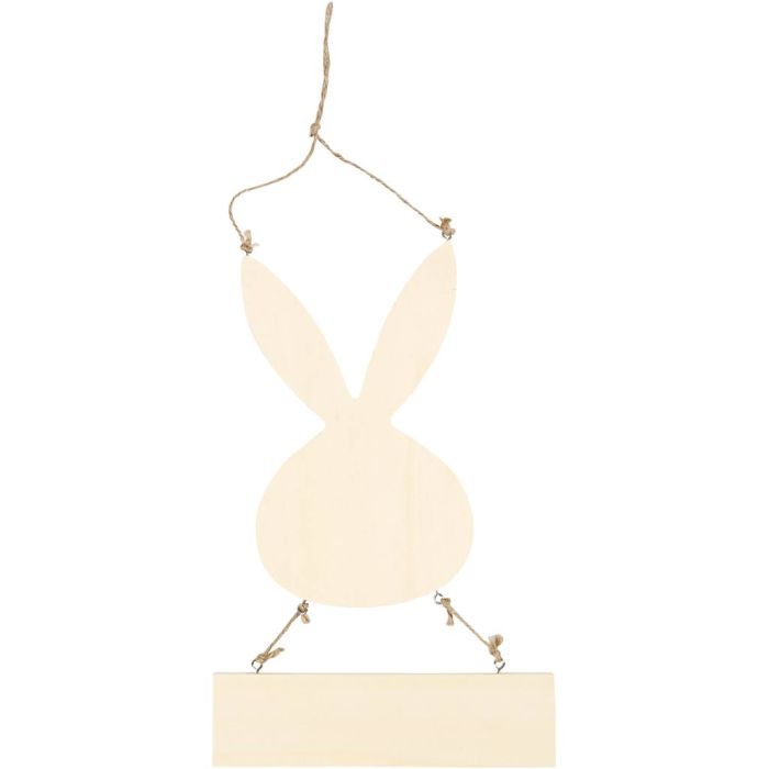 Lapin avec panneau, 29,5 cm, 19,2 cm, 1 pièce