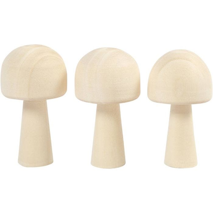 Champignon en bois, 5,2 cm, 2,9 cm, 3pièces/ 1 Pq.