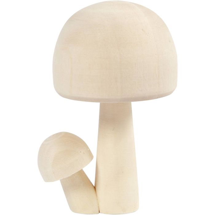 Champignons en bois, H : 8,5 cm, L : 5,5 cm, 1 pièce