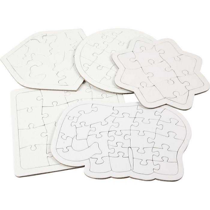 Puzzle, dim. 17-21 cm, blanc, 10 pièces/ 1 Pq.