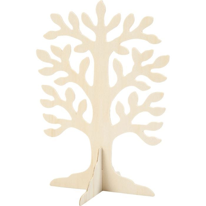 Arbre en Bois, dim. 30x21,5 cm, ép. 2 mm, 10pièces/ 1 Pq.