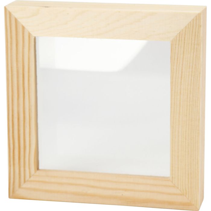 Cadre 3D avec vitre, 2,5 cm, 12,3x12,3 cm, 1 pièce
