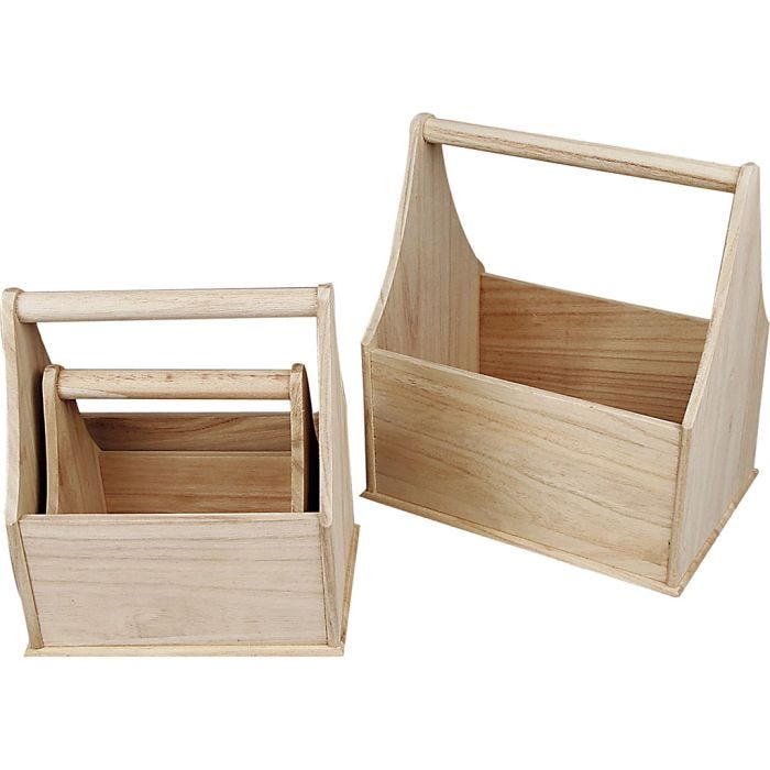 Paniers en bois, 24x17,5x28 cm, 3pièces/ 1 set