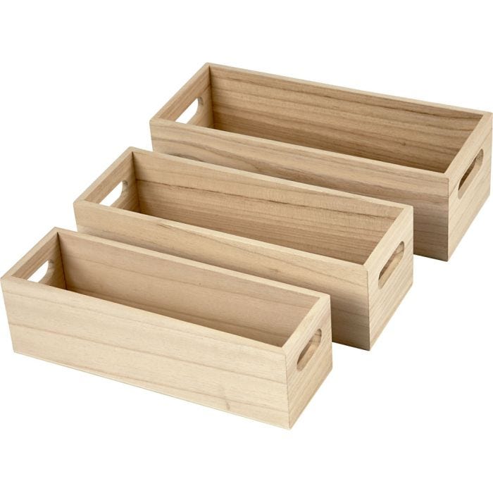 Bacs de rangement, 6,5-7,5 cm, 22+23,5+25 cm, 6,5+7,5+8,5 cm, 3pièces/ 1 set