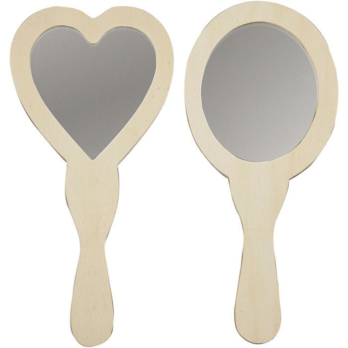 Miroirs à main, 23-24 cm, 2pièces/ 1 Pq.