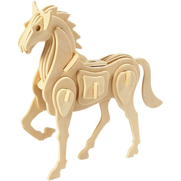 Figurine à assembler en 3D, Cheval, 18x4,5x16 cm, 1 pièce