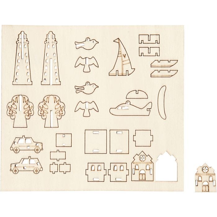 Figurines à assembler, quotidien, 15,5 cm, 17 cm, 3 mm, 1 Pq.