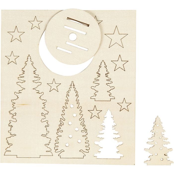 Figurines à assembler, Sapins de Noël, L : 20 cm, L : 17 cm, ép. 3 mm, 1 Pq.