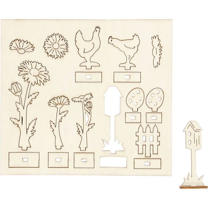 Figurines à assembler, L : 15,5 cm, L : 17 cm, ép. 3 mm, 1 Pq.