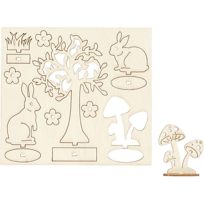 Figurines à assembler, L : 15,5 cm, L : 17 cm, ép. 3 mm, 1 Pq.