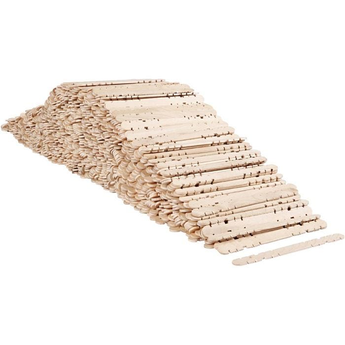 Bâtonnets de construction, L : 11,4 cm, L : 10 mm, 1000pièces/ 1 Pq.