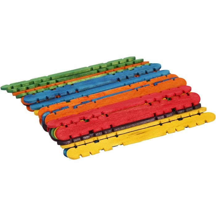 Bâtons de construction, 11,4 cm, 10 mm, ass. de couleurs, 30pièces/ 1 Pq.