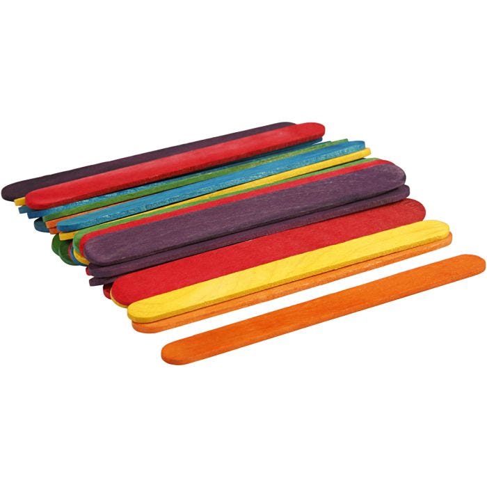 Bâtonnets de glace, 11,4 cm, 10 mm, ass. de couleurs, 30pièces/ 1 Pq.