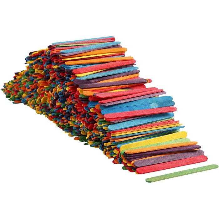 Bâtonnets de glace, 11,4 cm, 10 mm, ass. de couleurs, 1000pièces/ 1 Pq.