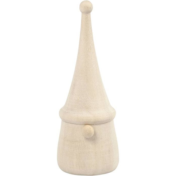 Nain de jardin Noël scandinave, H : 8 cm, d 3 cm, 1 pièce