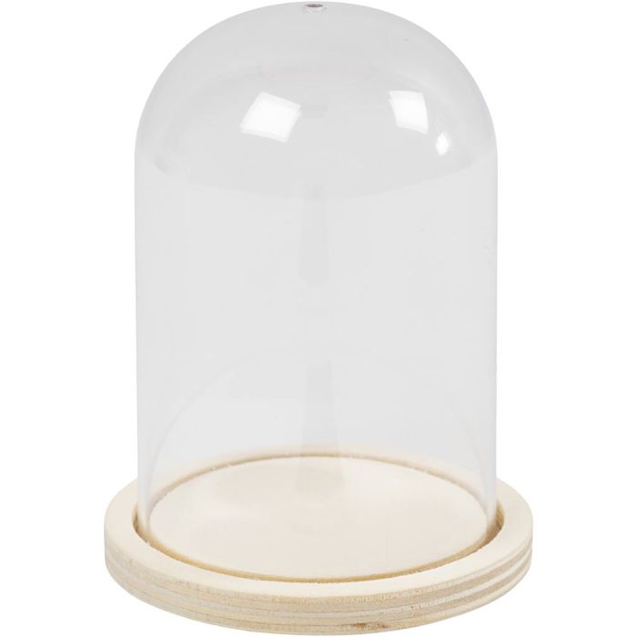 Cloche sur pied en bois, H : 9,5 cm, d 6 cm, diamètre intérieur 3 mm, 1 pièce