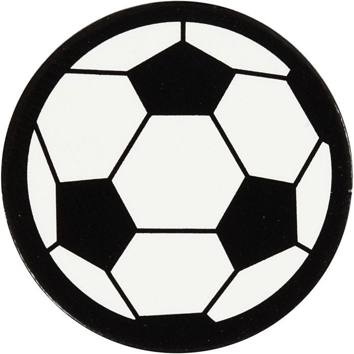 Étiquette en carton, ballon de foot, 25 mm, blanc/noir, 20pièces/ 1 Pq.