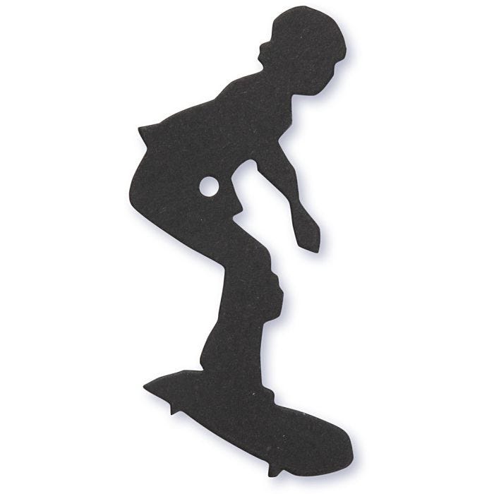 Étiquette en carton, skater, 56x67 mm, noir, 10pièces/ 1 Pq.