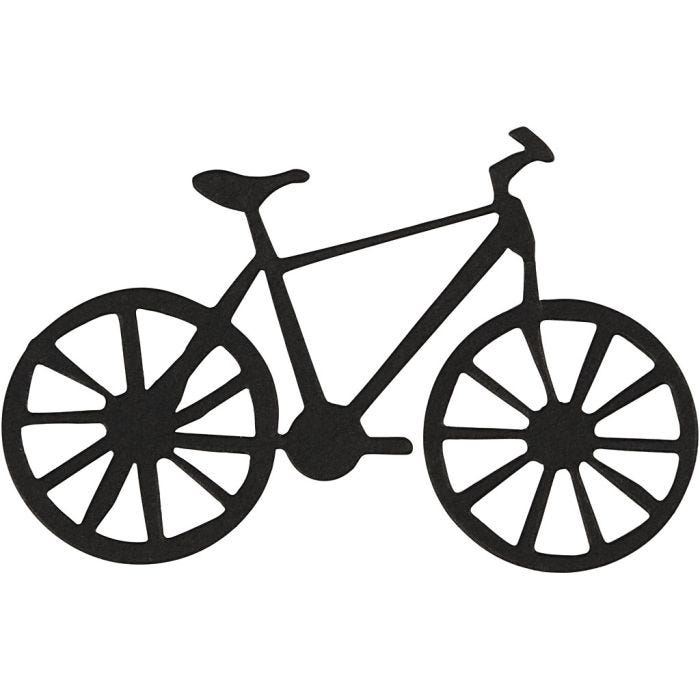 Étiquette en carton, vélo, 77x48 mm, noir, 10pièces/ 1 Pq.