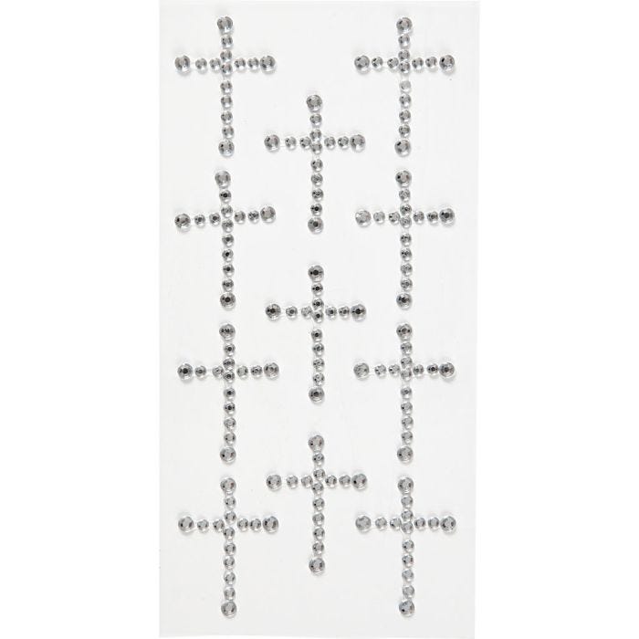 Pierres de strass autocollantes, 35x25 mm, argent, 11pièces/ 1 Pq.