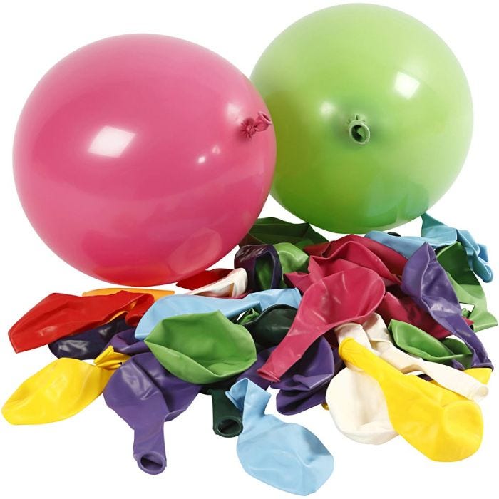 Ballons, Ronds, 23 cm, ass. de couleurs, 100pièces/ 1 Pq.