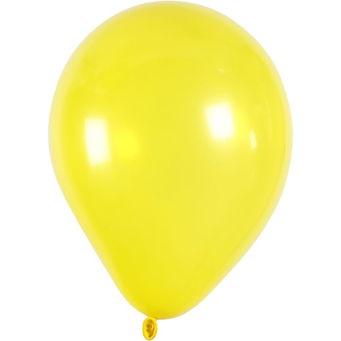 Ballons, rond, 23 cm, jaune, 10pièces/ 1 Pq.