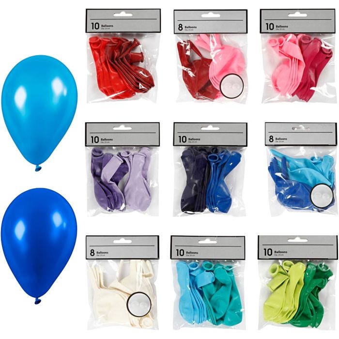 Ballons, ass. de couleurs, 30 Pq./ 1 Pq.
