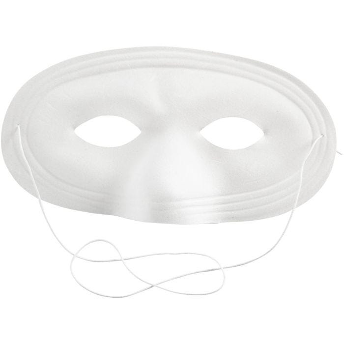 Masque demi-visage, 10 cm, 17,5 cm, blanc, 1 pièce
