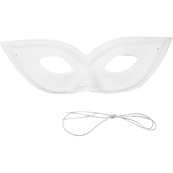 Masque demi-visage, H : 7 cm, L : 20 cm, blanc, 12pièces/ 1 Pq.