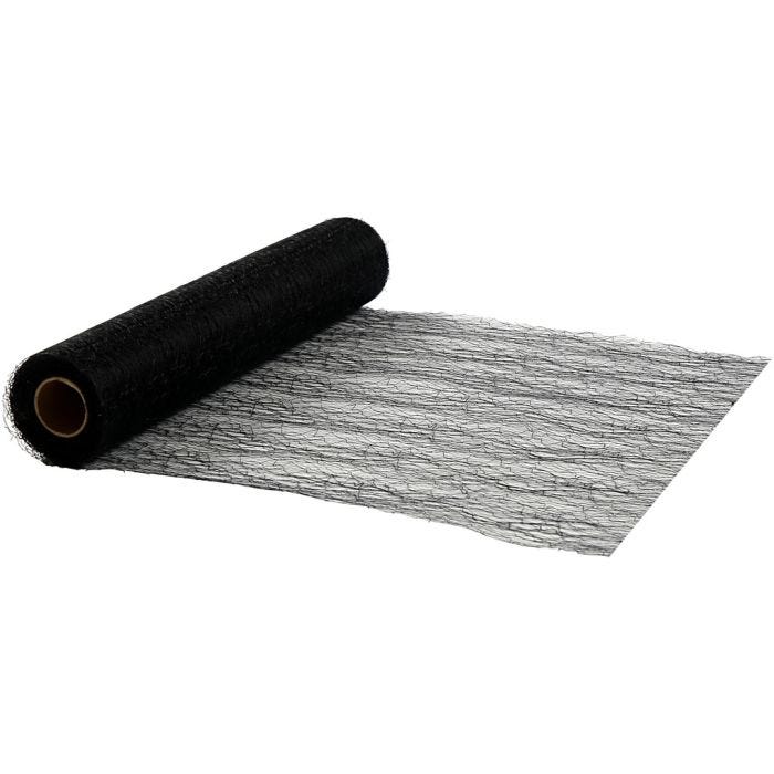 Chemins de table, 30 cm, noir, 10m/ 1 rouleau