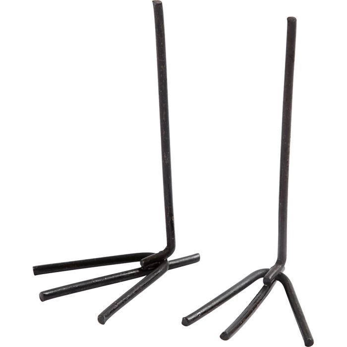 Pattes d'oiseaux métalliques, H : 5 cm, L : 2 cm, noir, 10paire/ 1 Pq.