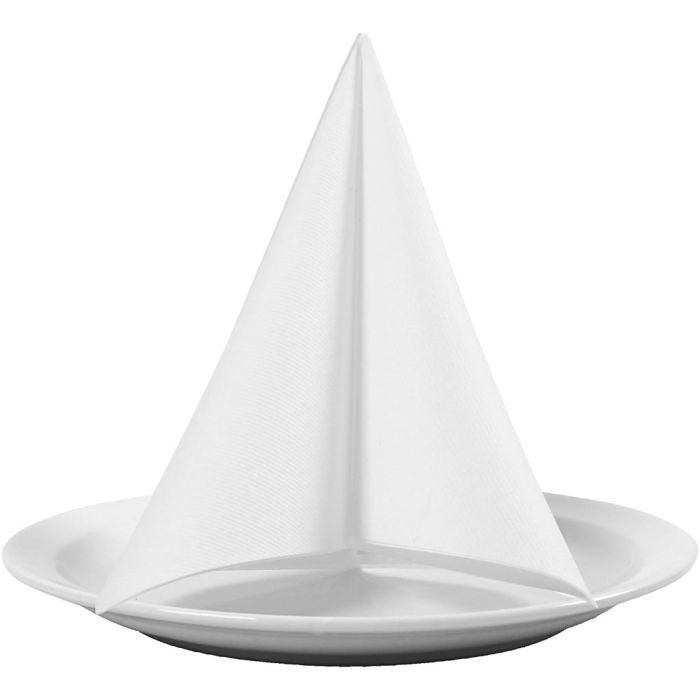 Serviettes de table, dim. 40x40 cm, 60 gr, blanc, 20pièces/ 1 Pq.