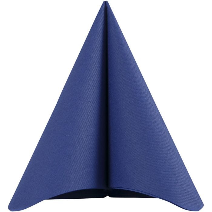 Serviettes de table, dim. 40x40 cm, 60 gr, bleu foncé, 20pièces/ 1 Pq.
