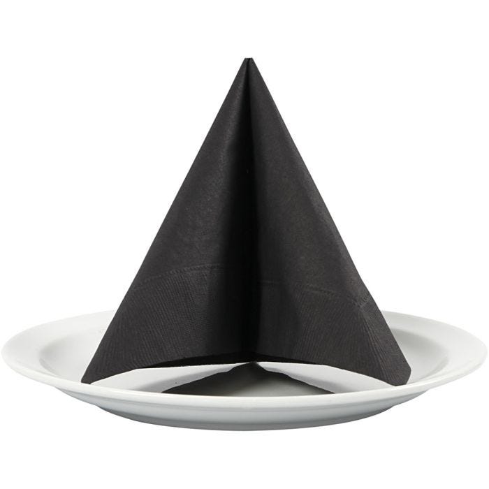 Serviettes de table, dim. 33x33 cm, noir, 20pièces/ 1 Pq.
