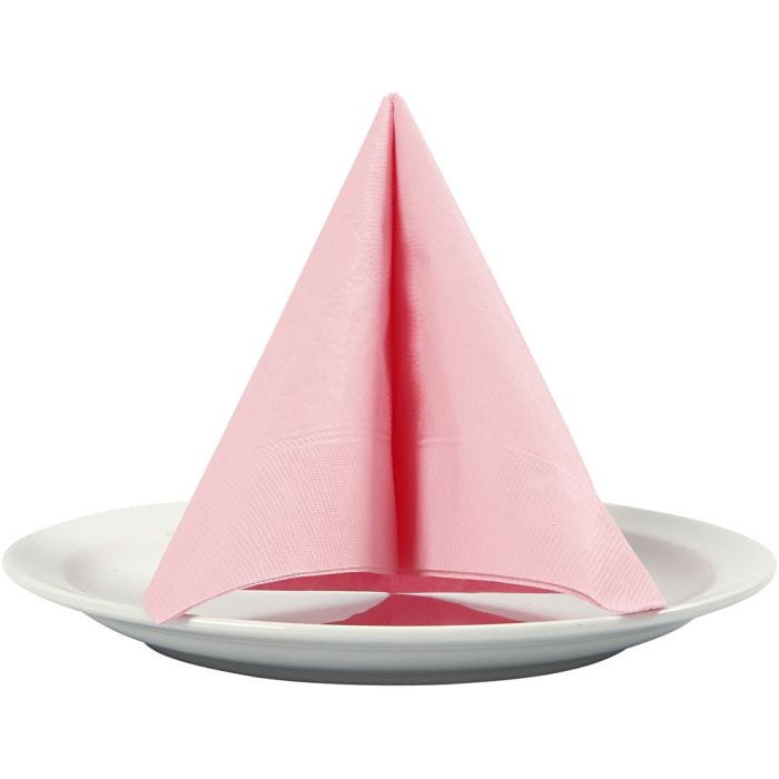 Serviettes de table, 33x33 cm, rose clair, 20pièces/ 1 Pq.
