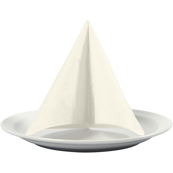 Serviettes de table, Verso blanc, 33x33 cm, blanc cassé, 20pièces/ 1 Pq.