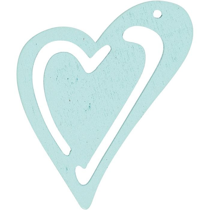 Coeur, 55x45 mm, 2 mm, turquoise, 10pièces/ 1 Pq.