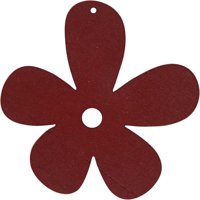 Fleur, 57x51 mm, 2 mm, rouge vin, 10pièces/ 1 Pq.