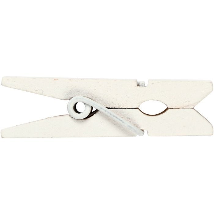 Mini pince à linge, 35x7 mm, 9 mm, blanc, 20pièces/ 1 Pq.