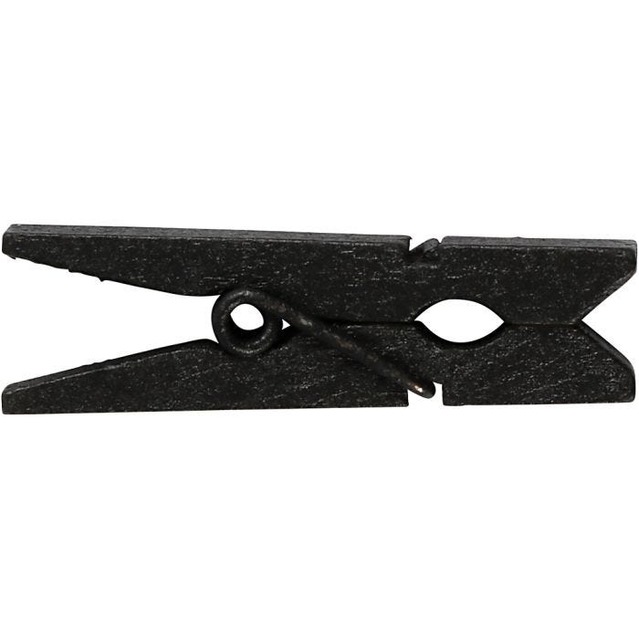 Mini pince à linge, 35x7 mm, 9 mm, noir, 20pièces/ 1 Pq.