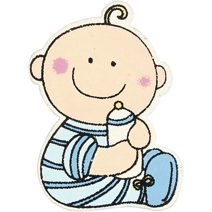 Bébé, dim. 24x35 mm, ép. 1,7 mm, bleu clair, 10 pièces/ 1 Pq.