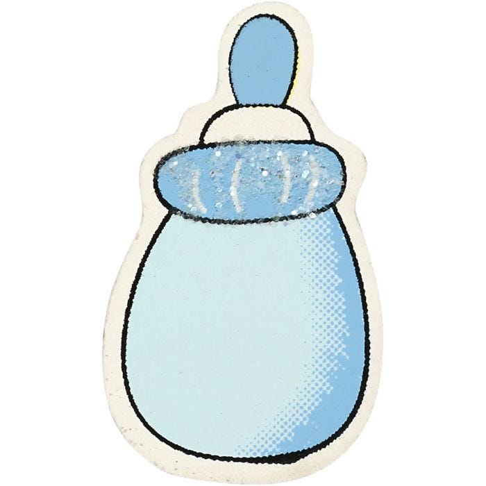 Boîte de lait, 22x37 mm, 1,7 mm, paillettes, bleu clair, 10pièces/ 1 Pq.