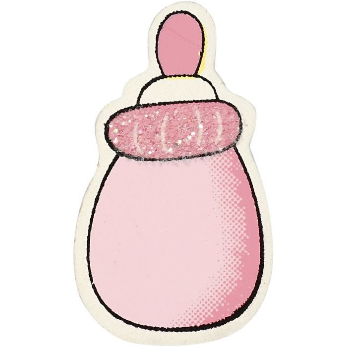 Boîte de lait, 22x37 mm, 1,7 mm, paillettes, rose clair, 10pièces/ 1 Pq.